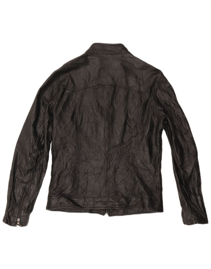 Giacca in pelle vintage da uomo UK 38 in pelle nera media