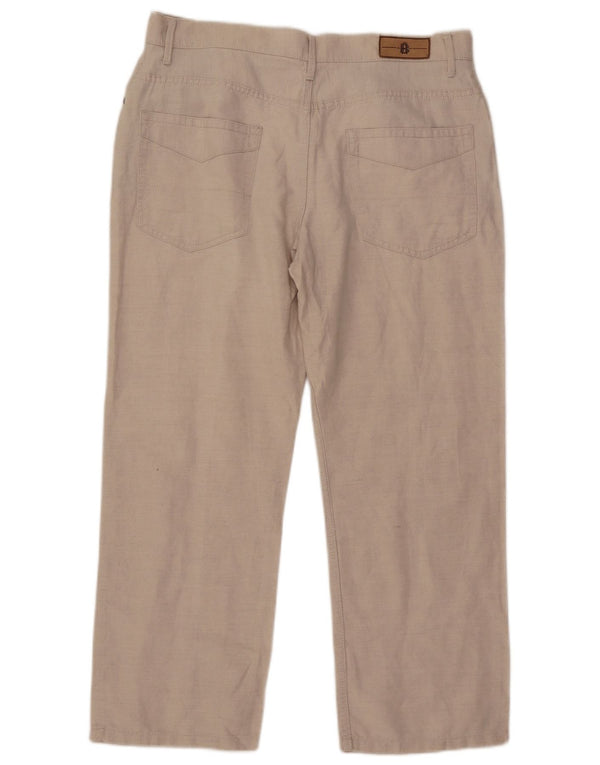Pantaloni casual dritti Marks & Spencer da uomo blu Harbour W36 L29 Beige