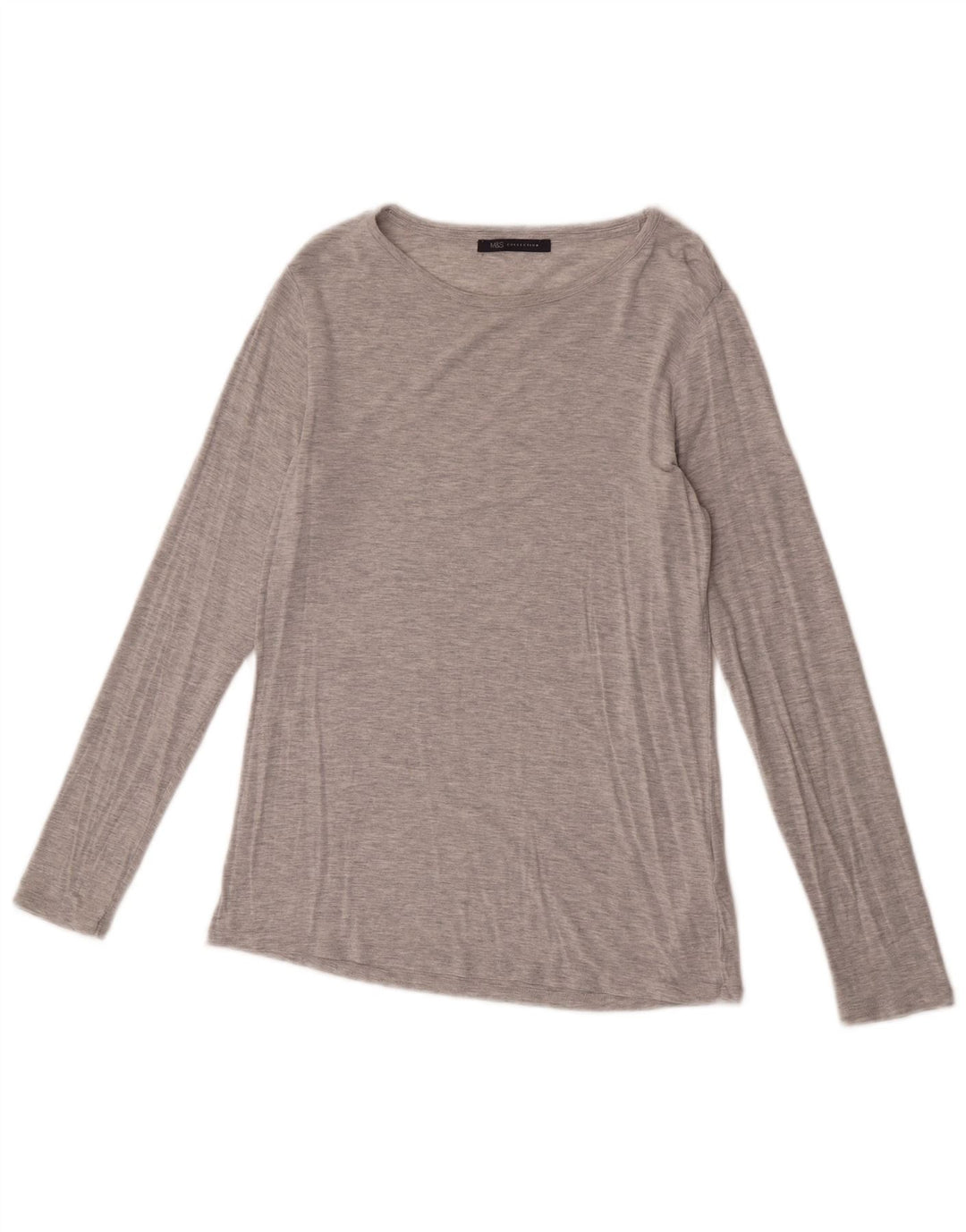 Top manica lunga da donna Marks & Spencer UK 14 grigio medio modal