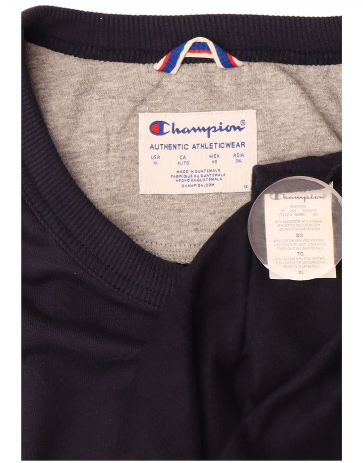 CHAMPION Mens Sweatshirt Jumper XL Navy Blue Cotton