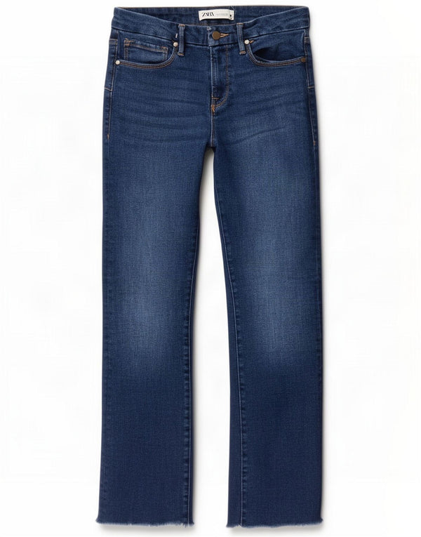 Zara Jeans dritti da donna EU 38 Small W28 L29 Blu