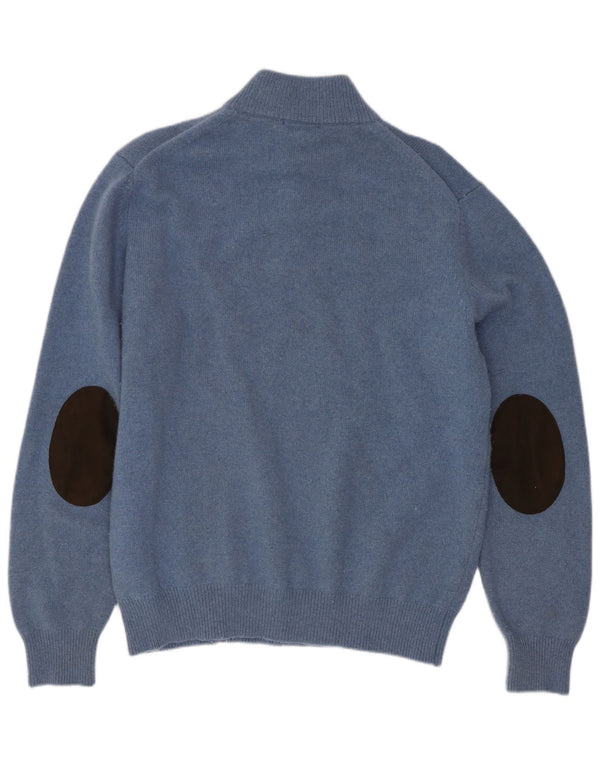 Maglione da uomo Hackett con zip e collo grande in lana blu