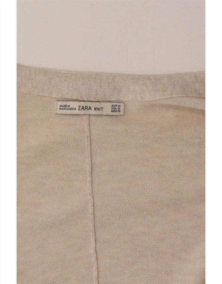 Maglione cardigan lungo oversize da donna Zara UK 14 Beige medio