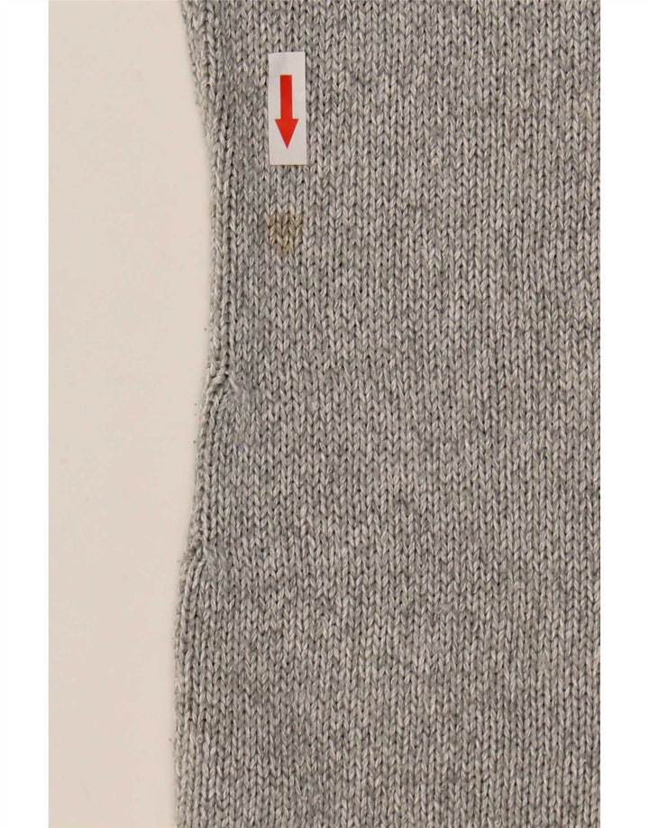 Massimo Dutti Maglione da donna a maniche corte con scollo a V UK 10 piccolo grigio