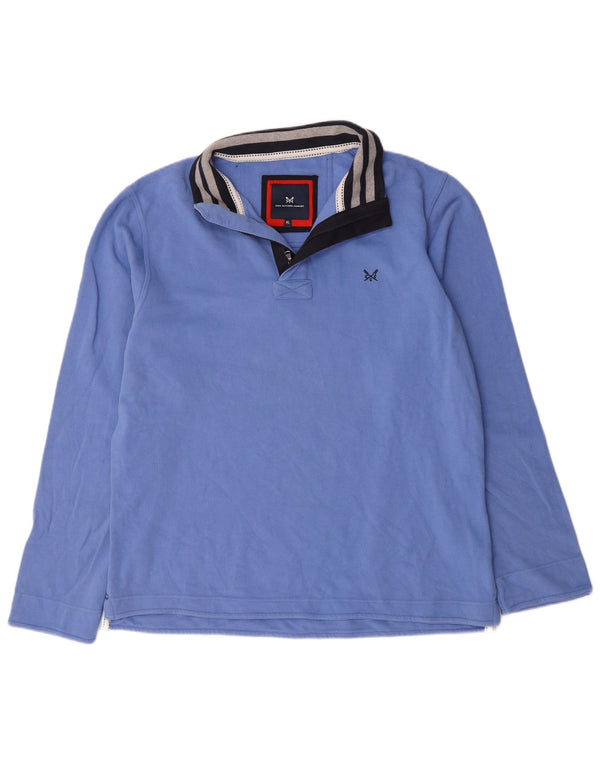 Crew Clothing Felpa con collo con zip da uomo Maglione XL Cotone blu