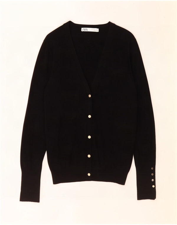 Maglione cardigan da donna Zara UK 14 grande viscosa nera