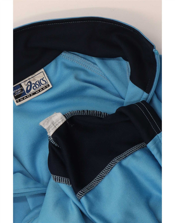 Giacca da ginnastica da uomo Asics, giacca in poliestere color block blu medio
