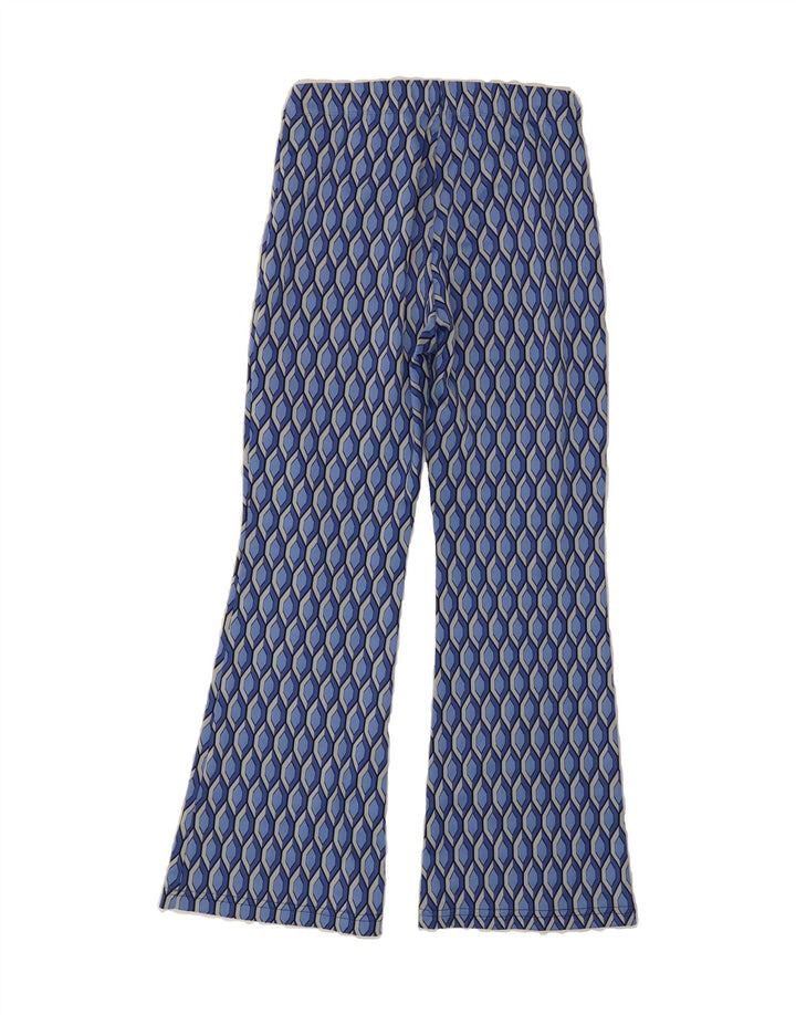 VINTAGE Womens Bootcut Casual Trousers W26 L28 Blue Geometric Vintage Vintage and Second-Hand Vintage from Messina Hembry 