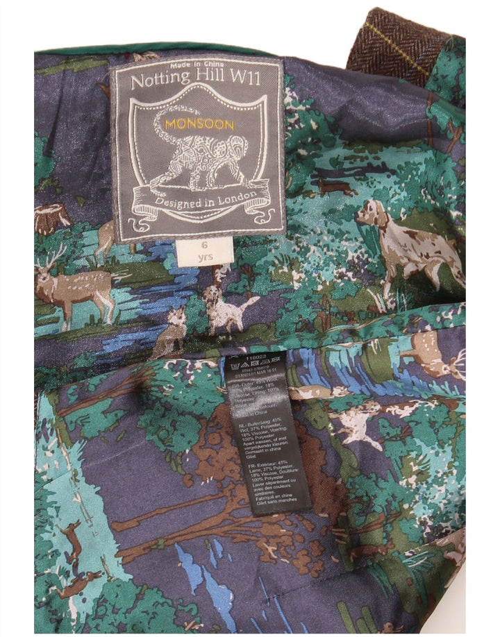 Gilet da bambino Monsoon 5-6 anni in lana a quadri marrone