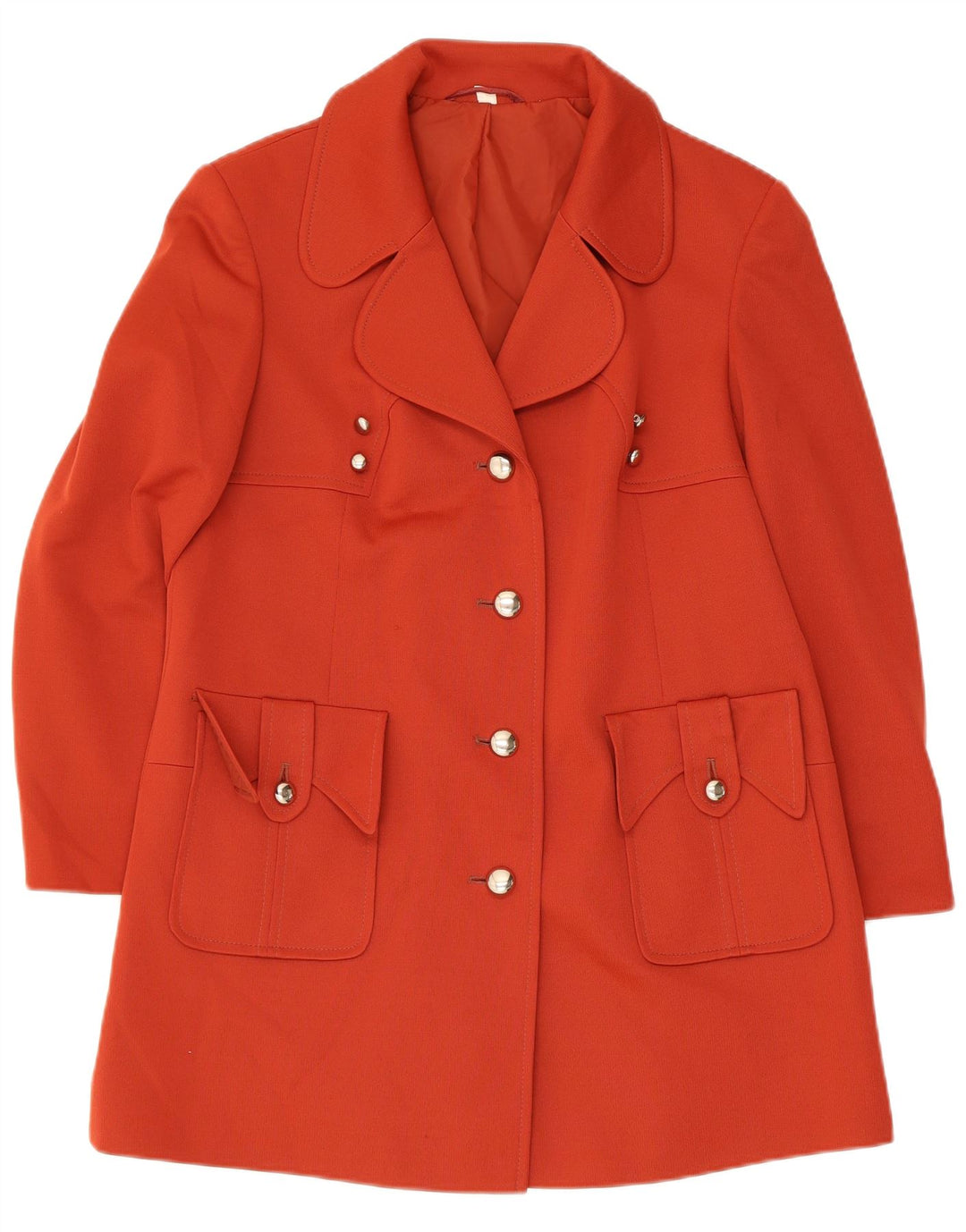 Cappotto vintage da donna UK 12 rosso medio
