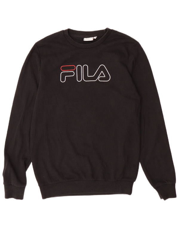 Fila Felpa grafica da uomo Maglione piccolo cotone nero