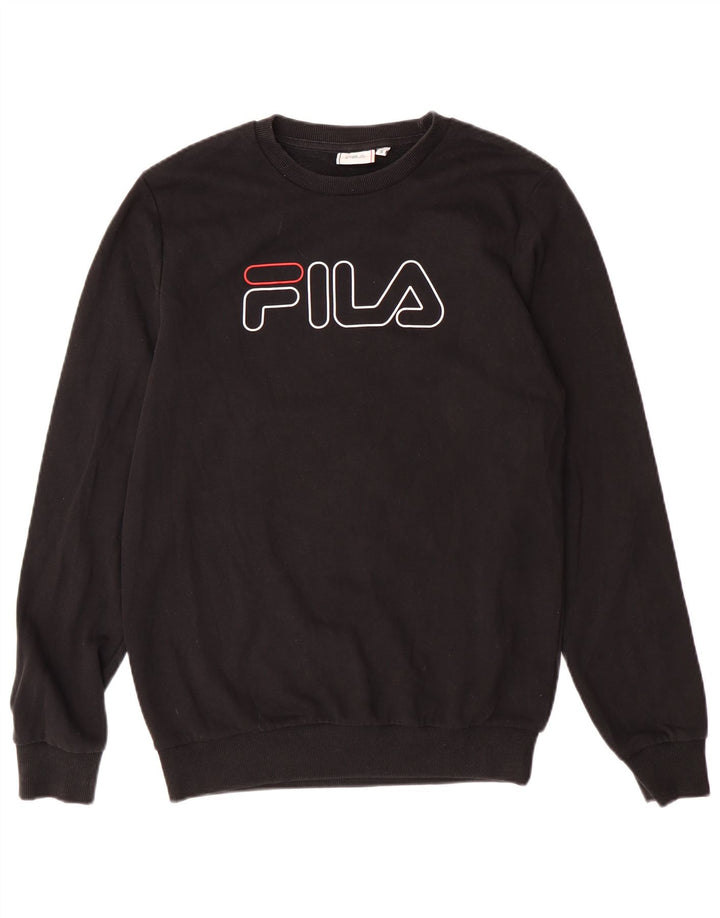 Fila Felpa grafica da uomo Maglione piccolo cotone nero