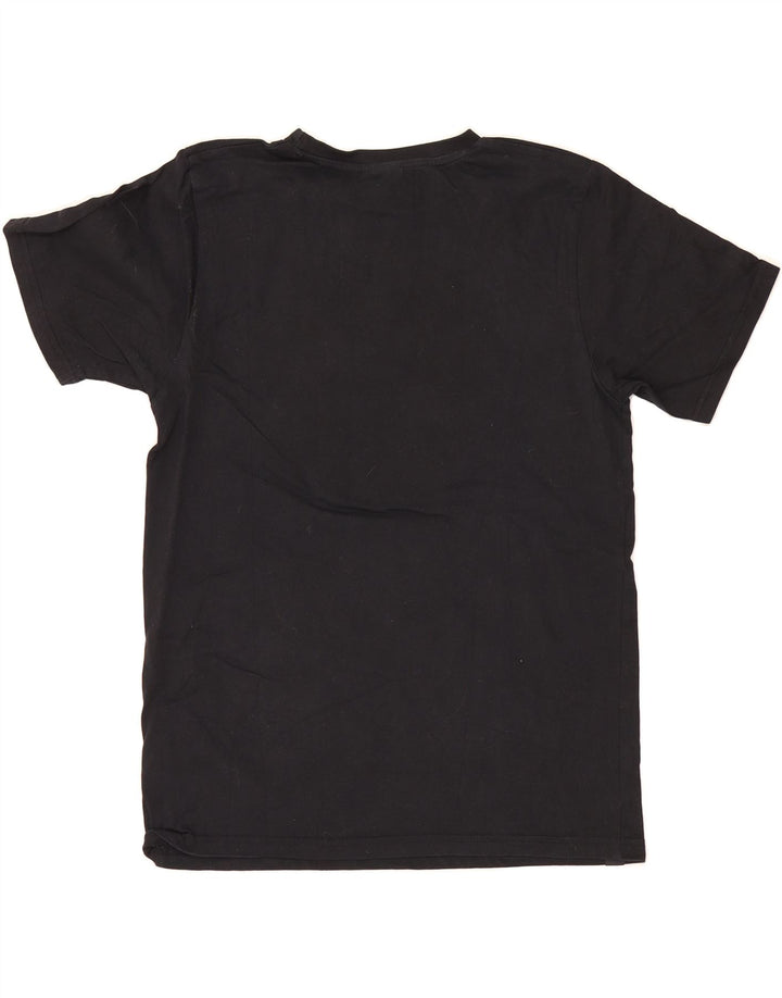 ELLESSE Womens Graphic T-Shirt Top UK 12 Medium Black Cotton Vintage Ellesse and Second-Hand Ellesse from Messina Hembry 