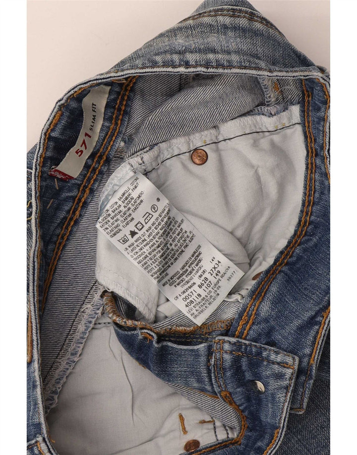 Jeans Levi's 571 Slim da donna W27 L34 cotone blu