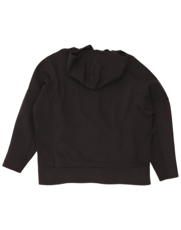 Maglione con cappuccio e zip oversize da donna Adidas UK 16/18 Large Nero Cotone