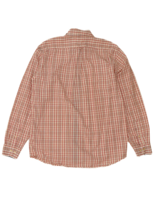 Camicia da uomo Lacoste taglia 42 grande cotone a quadri bianco sporco