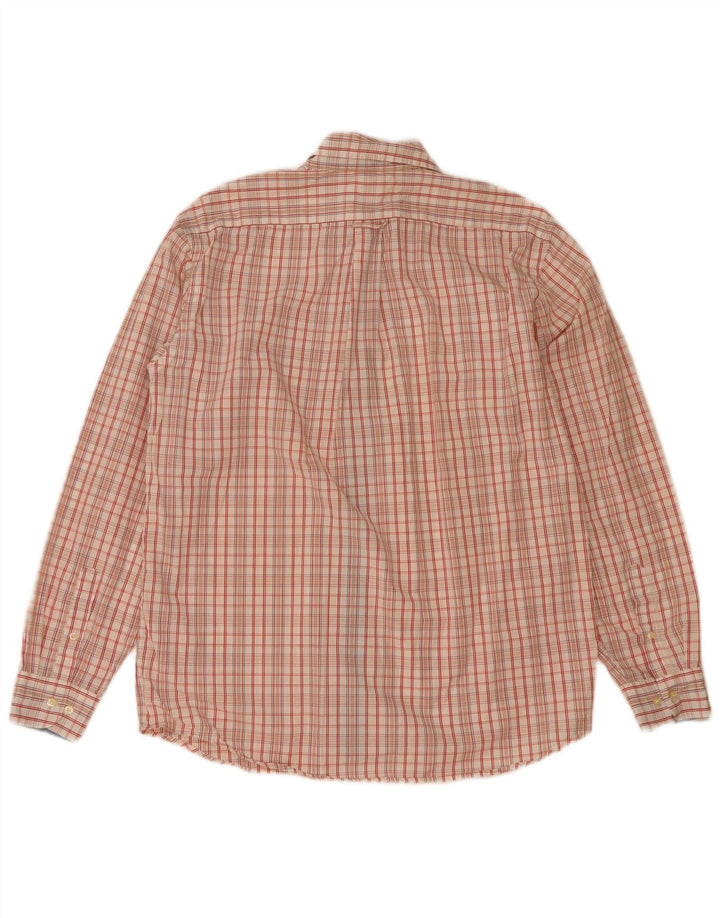 Camicia da uomo Lacoste taglia 42 grande cotone a quadri bianco sporco