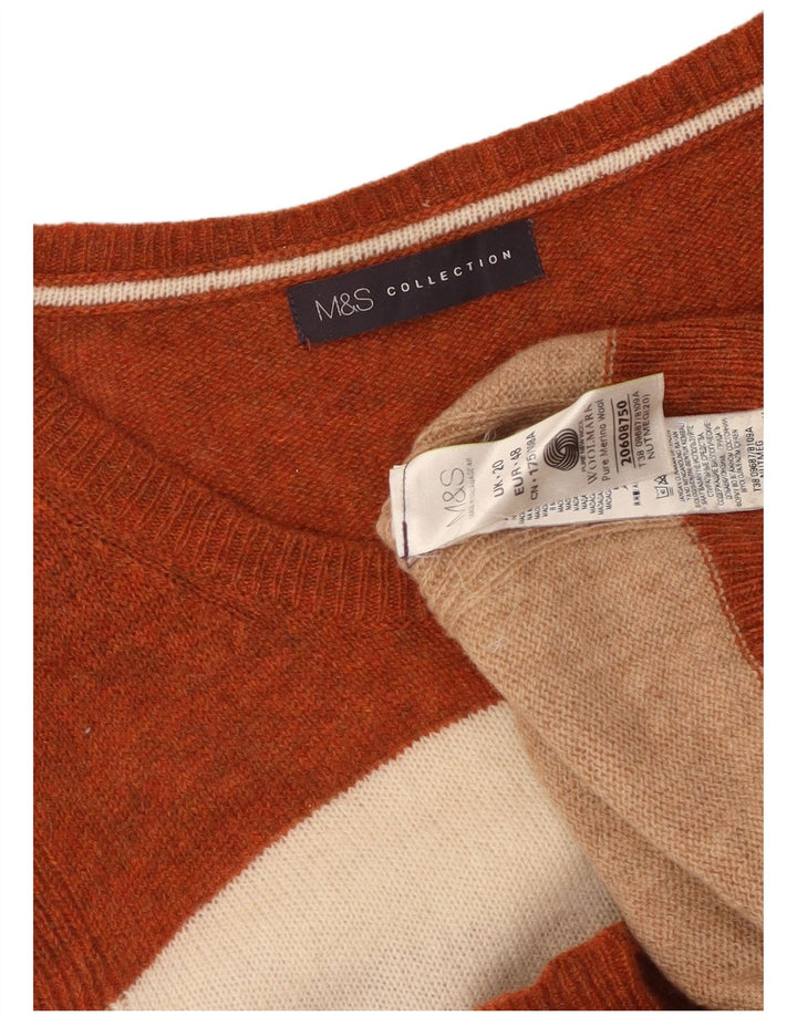 Maglione maglione con scollo a barca da donna Marks & Spencer UK 20 2XL multicolore