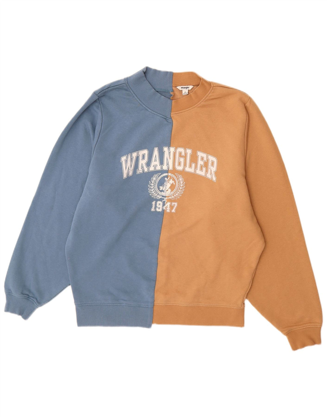 Felpa grafica da uomo Wrangler, maglione, cotone color block, blu medio