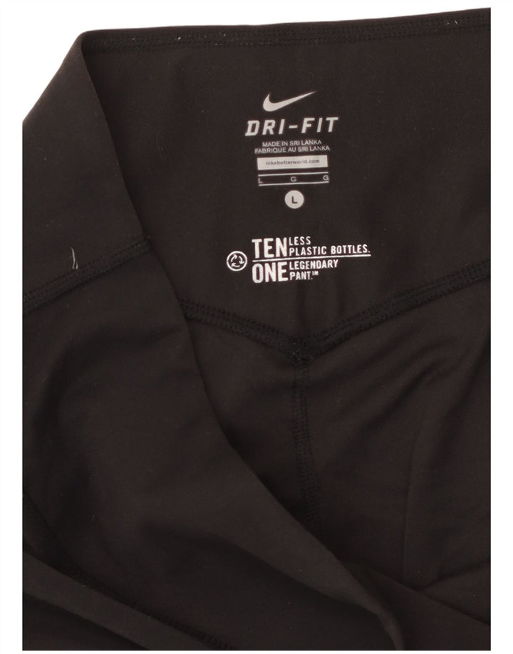 Pantaloncini sportivi Bermuda Dri Fit da donna NIKE UK 16 grandi neri