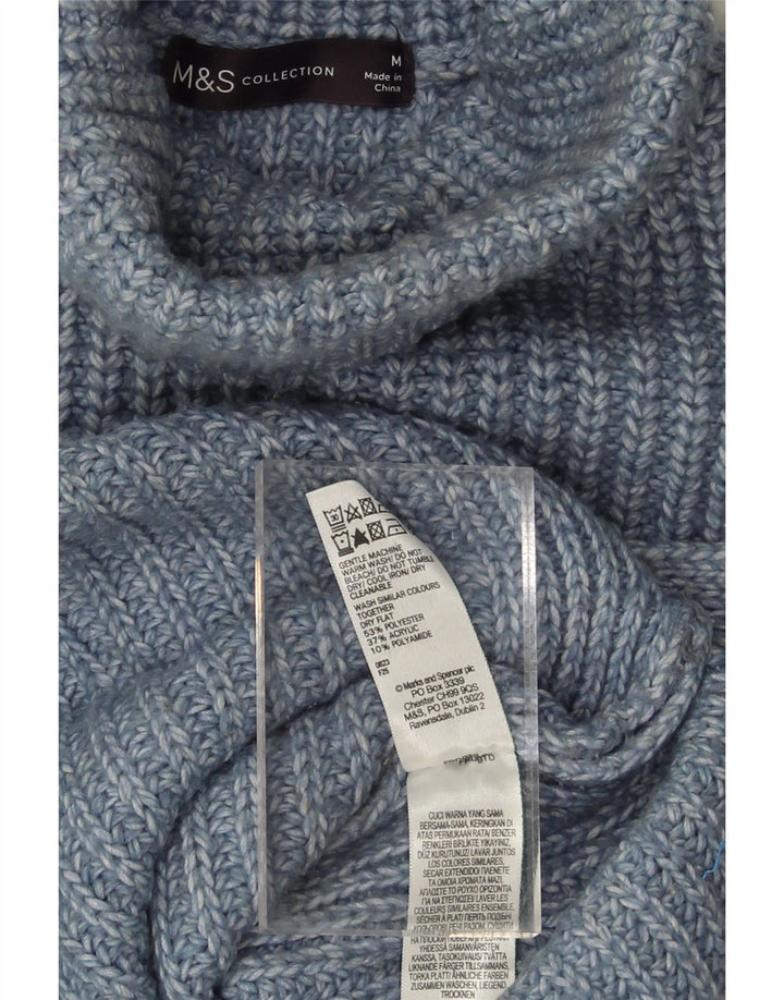 MARKS & SPENCER Womens Vest Tank Top UK 14 Medium Blue Polyester Vintage Marks & Spencer and Second-Hand Marks & Spencer from Messina Hembry 