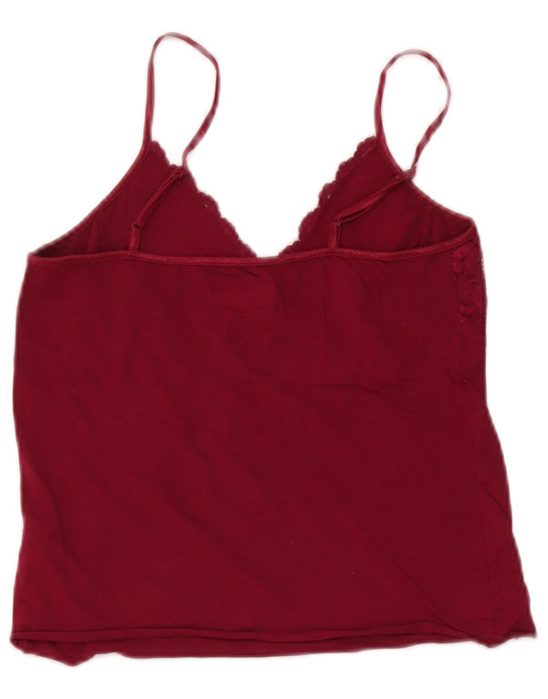 Jigsaw Womens Crop Cami Top UK 10 Small Borgogna Modal