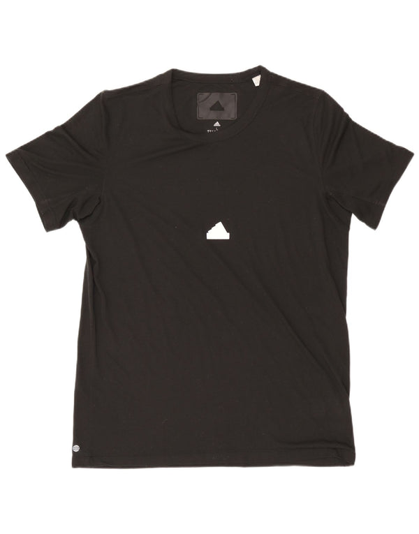 T-shirt da uomo ADIDAS Top grande nera in poliestere