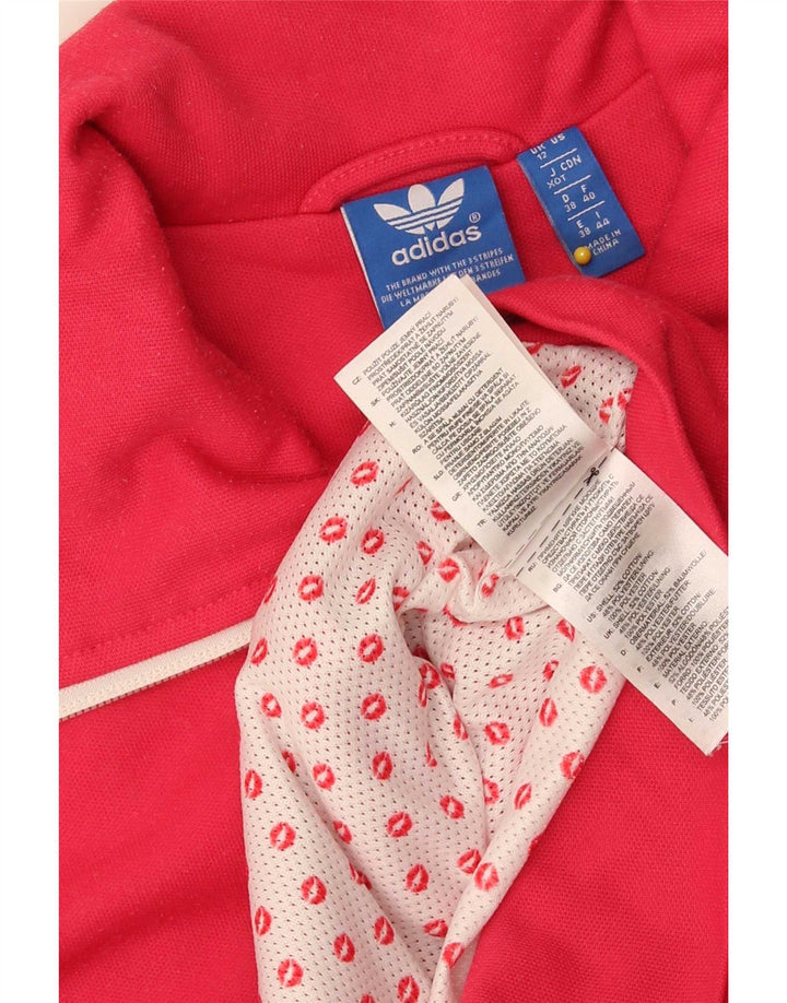 Giacca da tuta da donna Adidas UK 12 cotone rosa medio