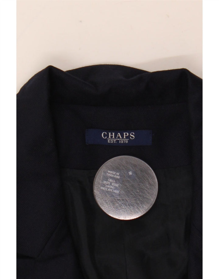 Giacca blazer doppiopetto da donna Chaps US 16 XL Lana blu navy