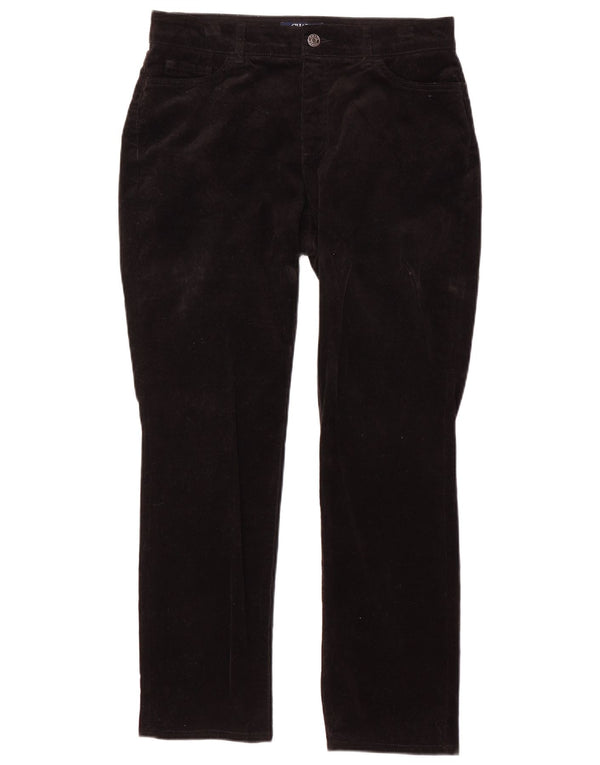 Pantaloni di velluto a coste a vita alta da donna Chaps US 10 Large W30 L29 Neri