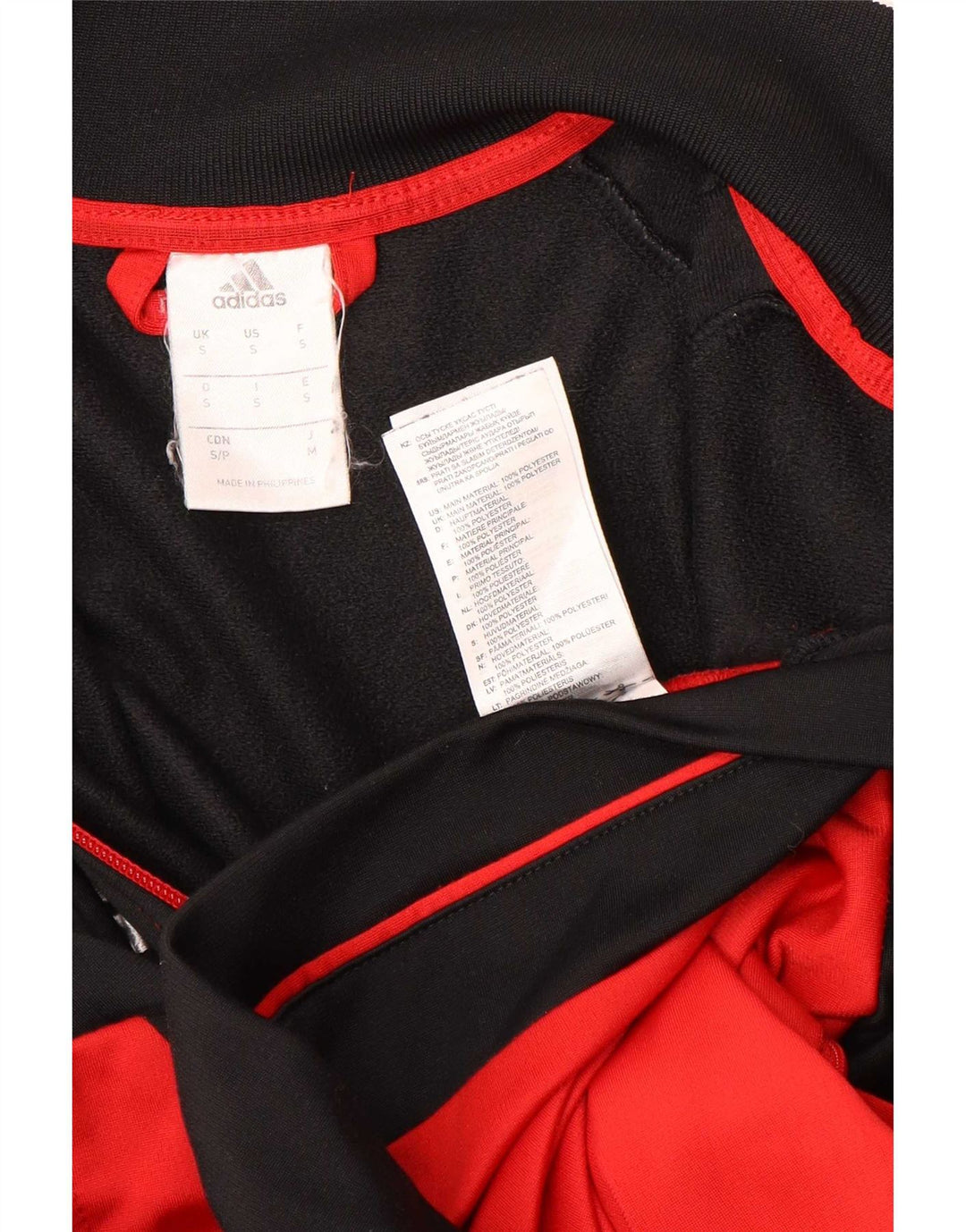 Giacca da ginnastica da uomo Adidas Small nera in poliestere color block