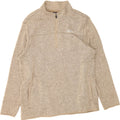 EDDIE BAUER Mens Zip Neck Sweatshirt Jumper XL Beige Flecked Polyester Vintage Eddie Bauer and Second-Hand Eddie Bauer from Messina Hembry 