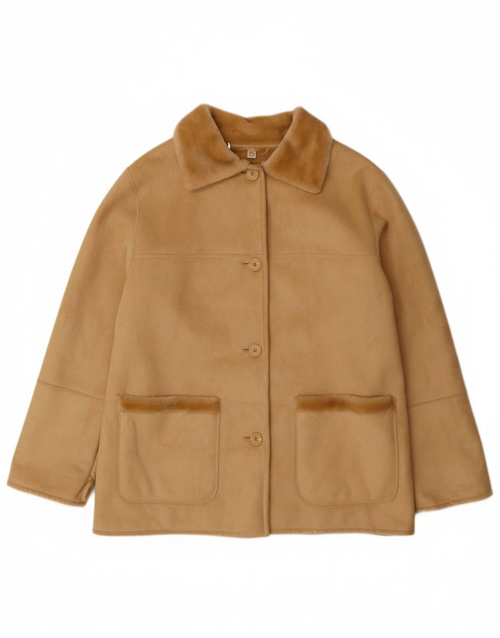 Giacca Sherpa da donna VINTAGE EU 44 XL Acrilico beige