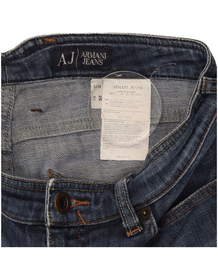Jeans slim con grafica da donna Armani W26 L32 cotone blu navy
