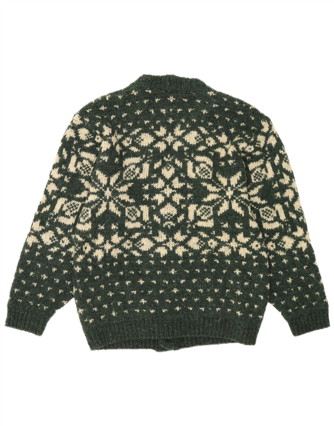 Maglione cardigan da uomo Foxhound verde medio Fair Isle