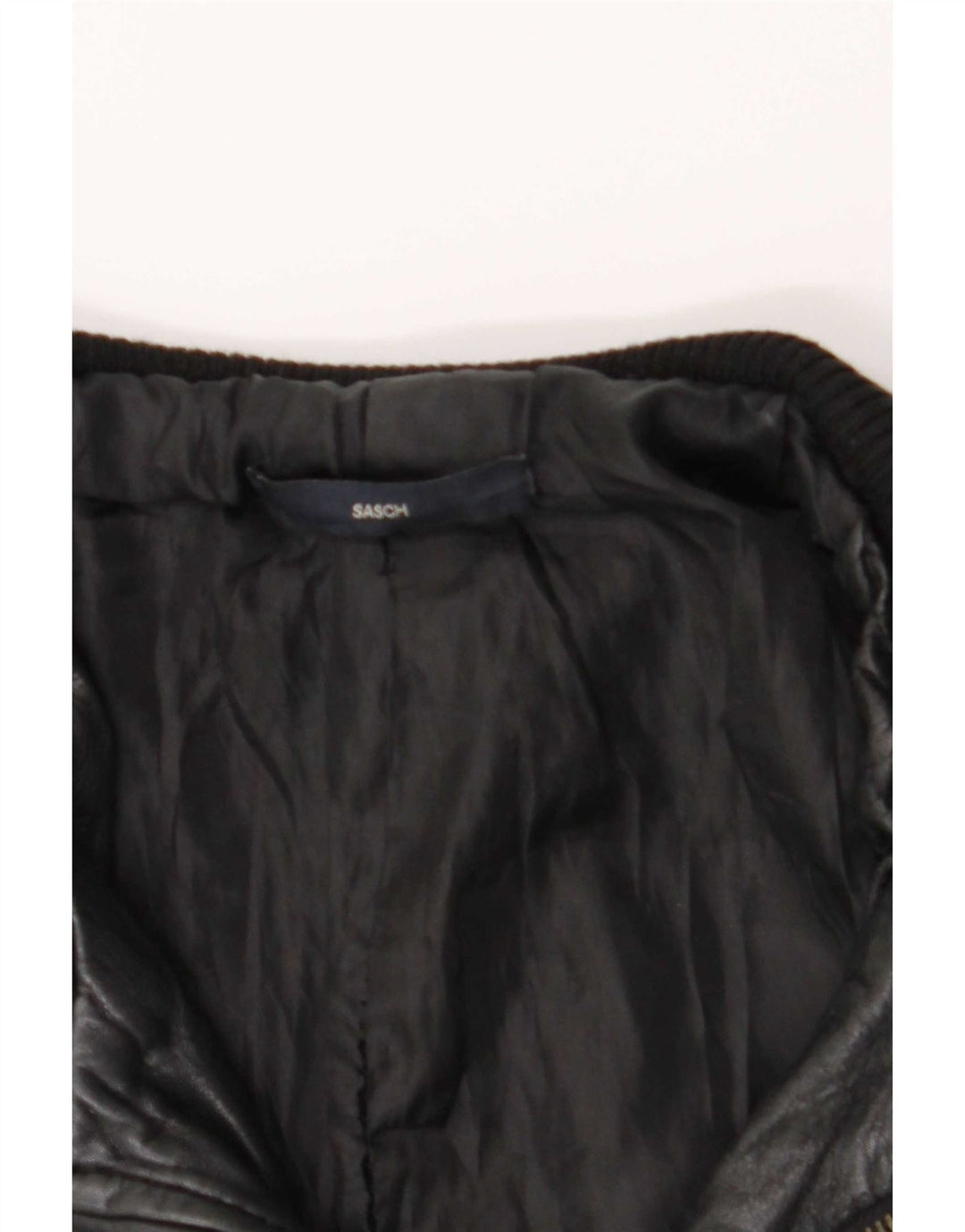 Giacca in pelle corta da donna Sasch UK 12 media nera