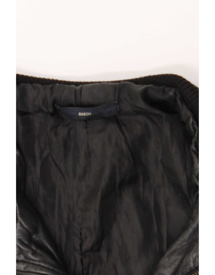 Giacca in pelle corta da donna Sasch UK 12 media nera
