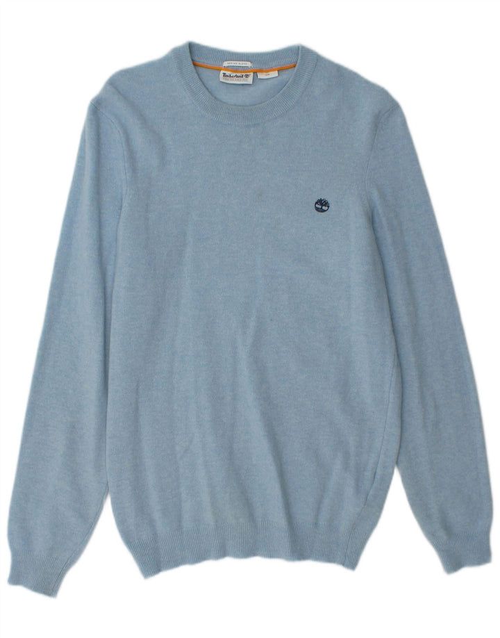 TIMBERLAND Maglione girocollo da uomo in lana merino blu piccolo