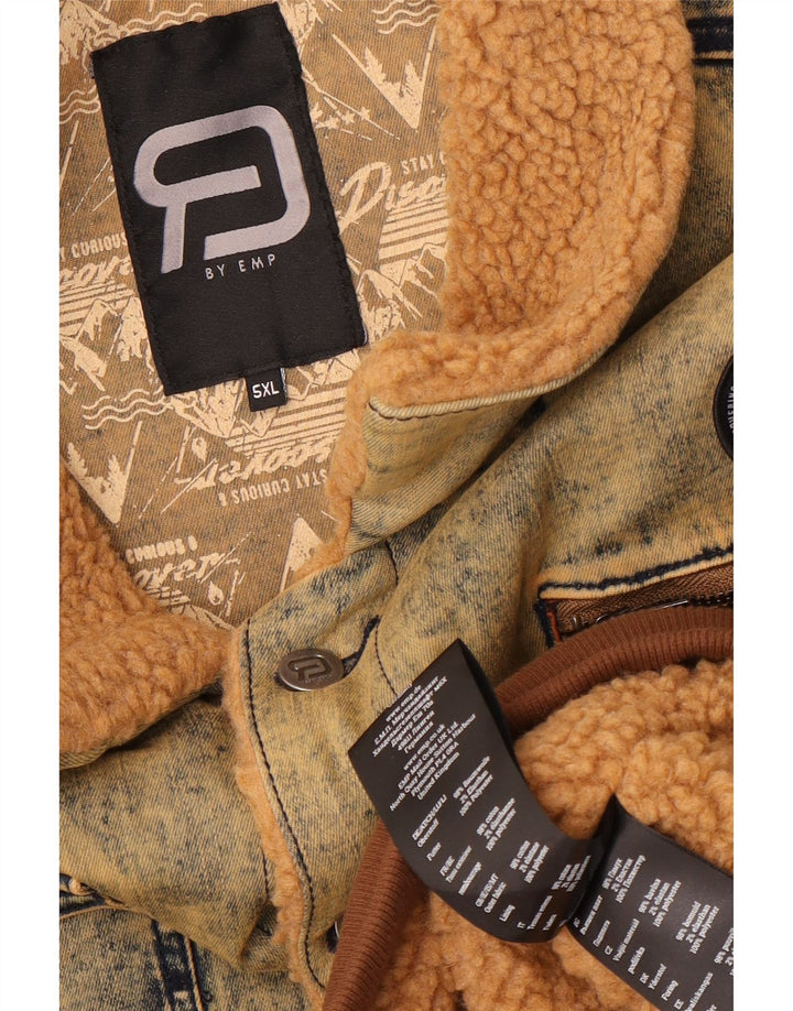 Giacca di jeans da uomo EMP UK 60 5XL Marrone Cotone