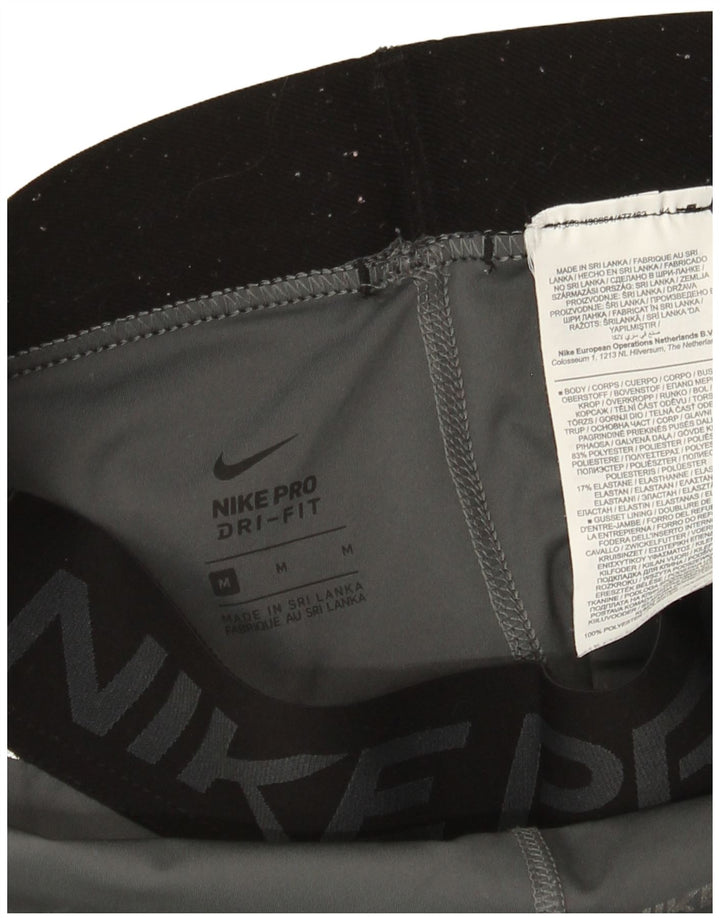 Leggings grafici Nike Dri Fit da donna UK 12 Poliestere grigio medio