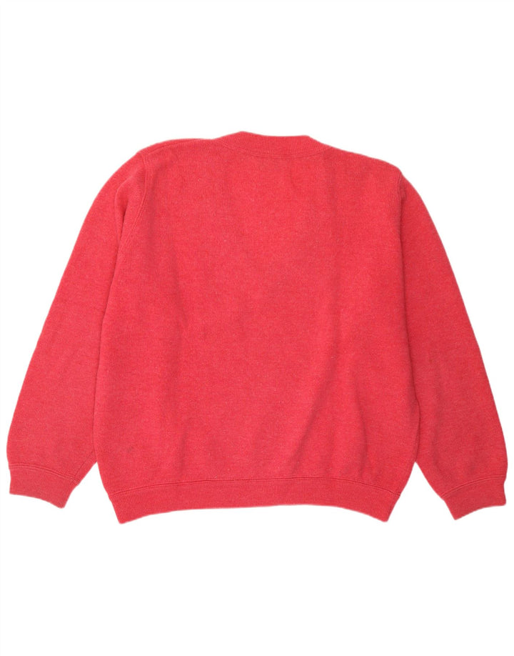 Maglione maglione oversize con scollo a V da donna Sisley UK 14 Rosa medio