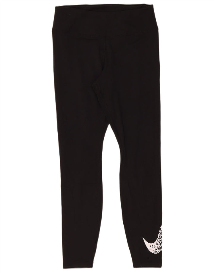 Leggings grafici NIKE Dri Fit da donna UK 12 medio nero poliestere