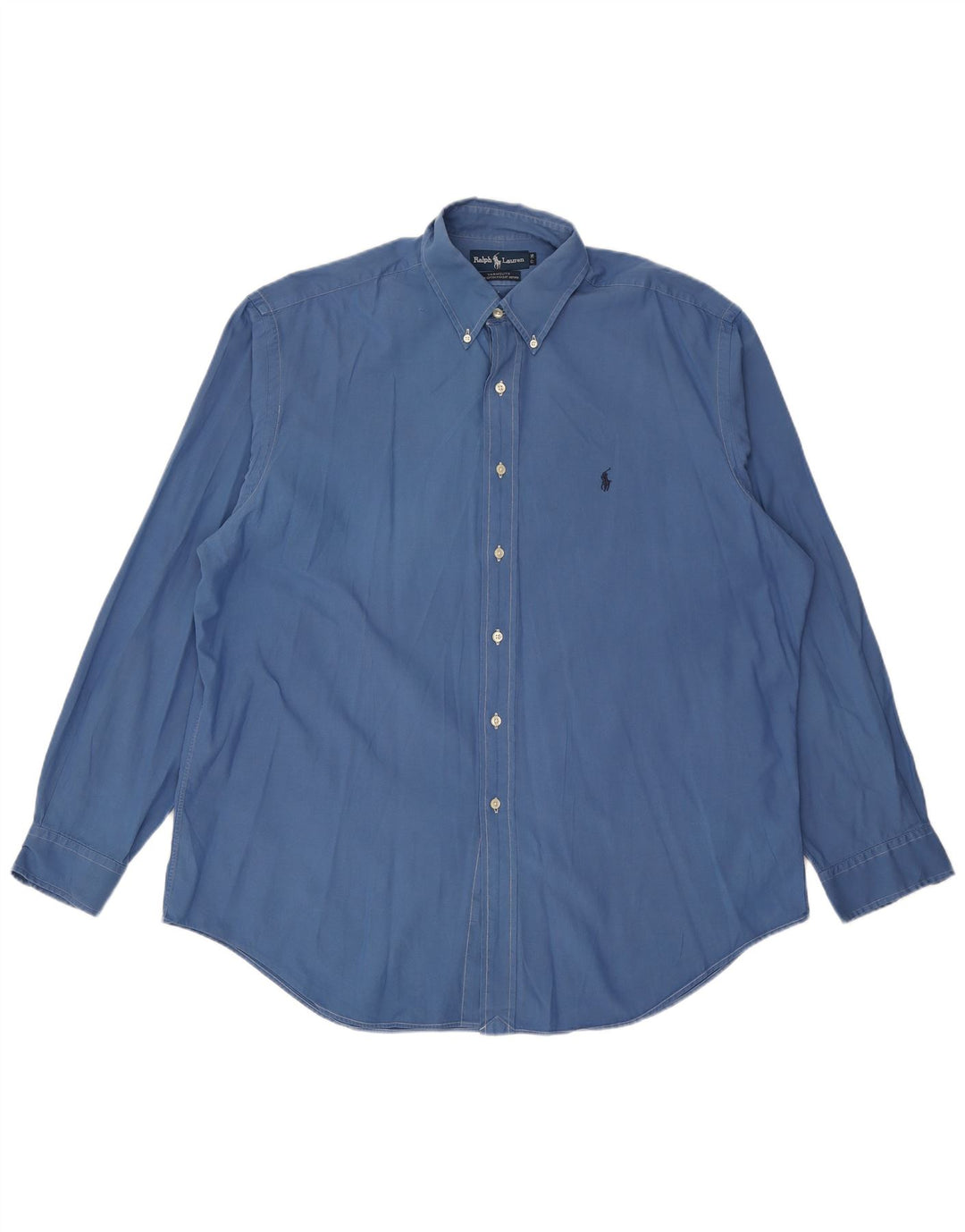 RALPH LAUREN Camicia da uomo Yarmouth vestibilità ampia taglia 17 XL cotone blu