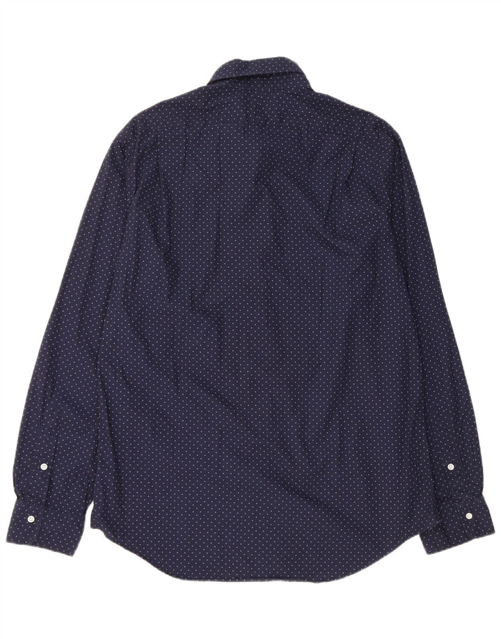 POLO RALPH LAUREN Camicia slim fit da uomo XL in cotone maculato blu navy