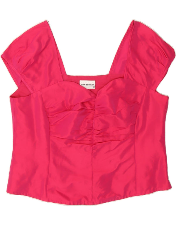 JOHN BENTLEY Womens Crop Top UK 16 Large  Pink Polyester