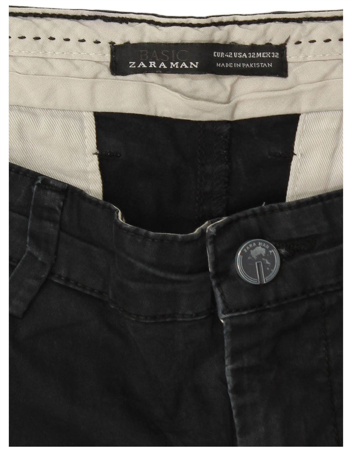 Pantaloni chino slim da uomo Zara EU 42 Large W32 L33 neri