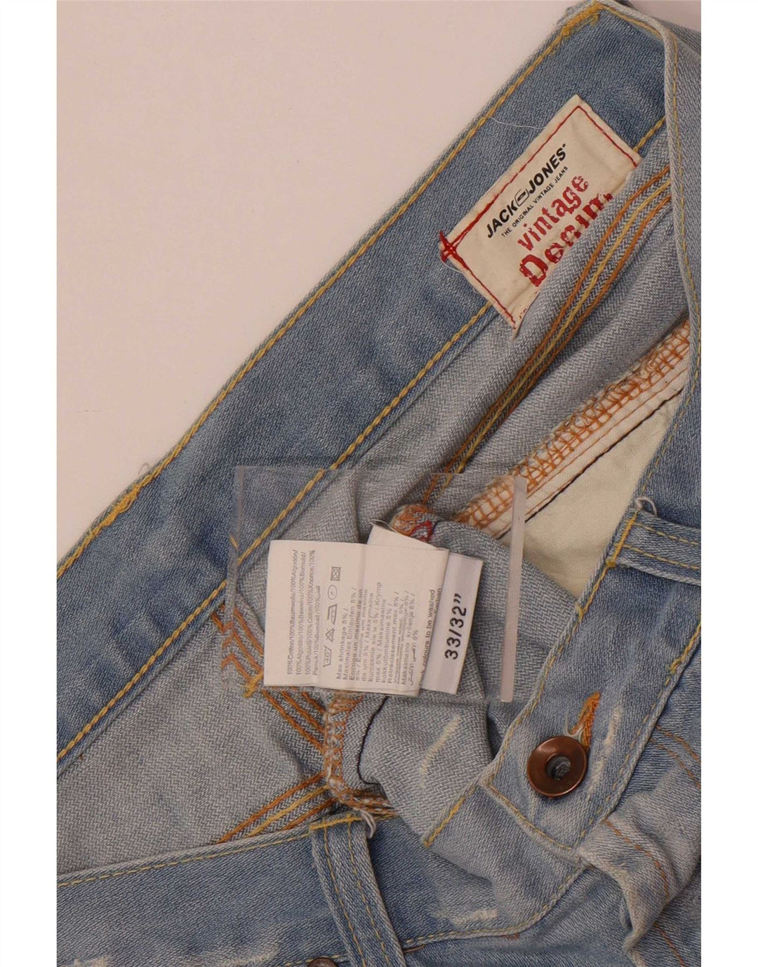 Jeans Bootcut effetto consumato da uomo Jack & Jones W33 L32 cotone blu