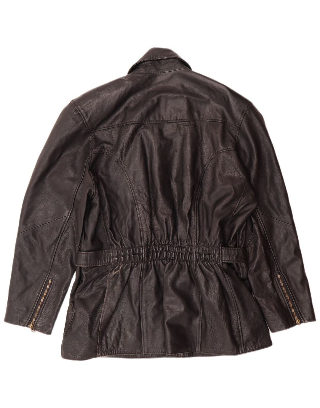Giacca in pelle da donna vintage IT 46 grande in pelle nera