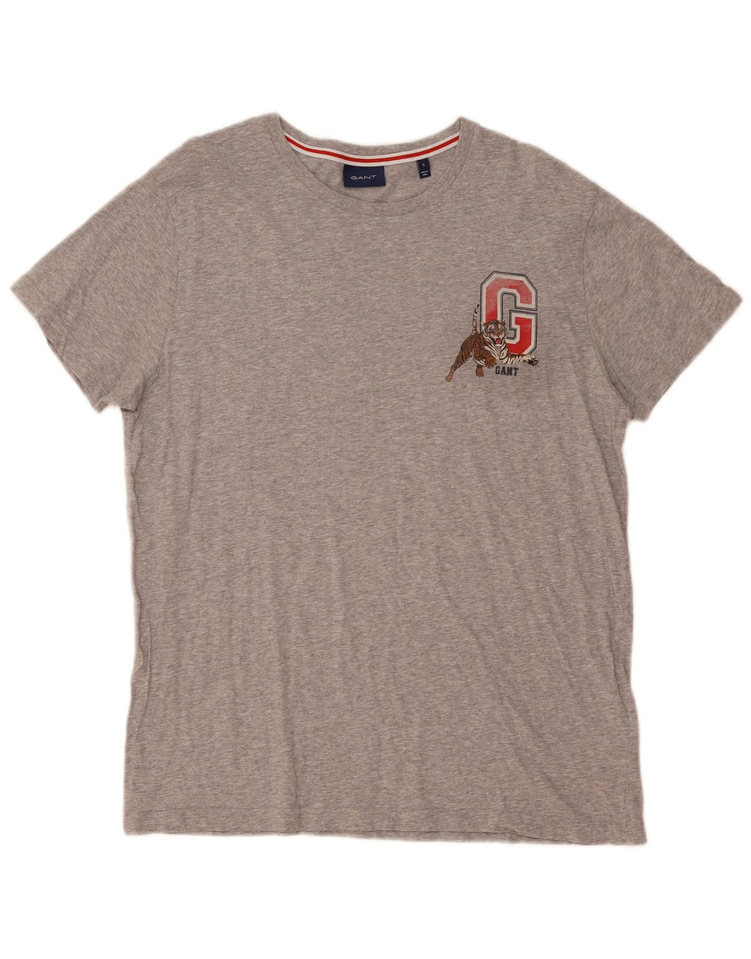 Gant T-shirt grafica da uomo Top grande in cotone grigio