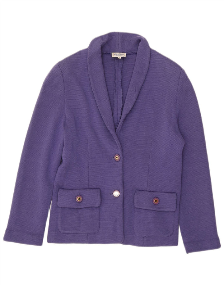 Luisa Spagnoli Giacca da donna in maglia a 2 bottoni da donna UK 10 piccola viola